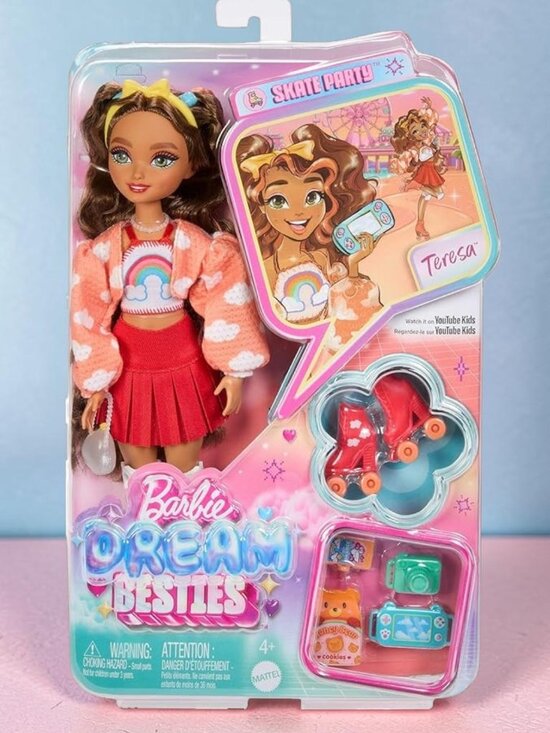 a plastic tan | Barbie Dream Besties - Skate Party Dolls  Barbie Dream Besties Skate Party Teresa Roller Skating Fashion Doll